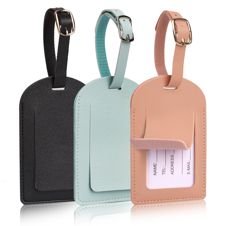 Travel Accessories Unique - Damskie Męskie Etykiety Bagażowe Skórzane PU