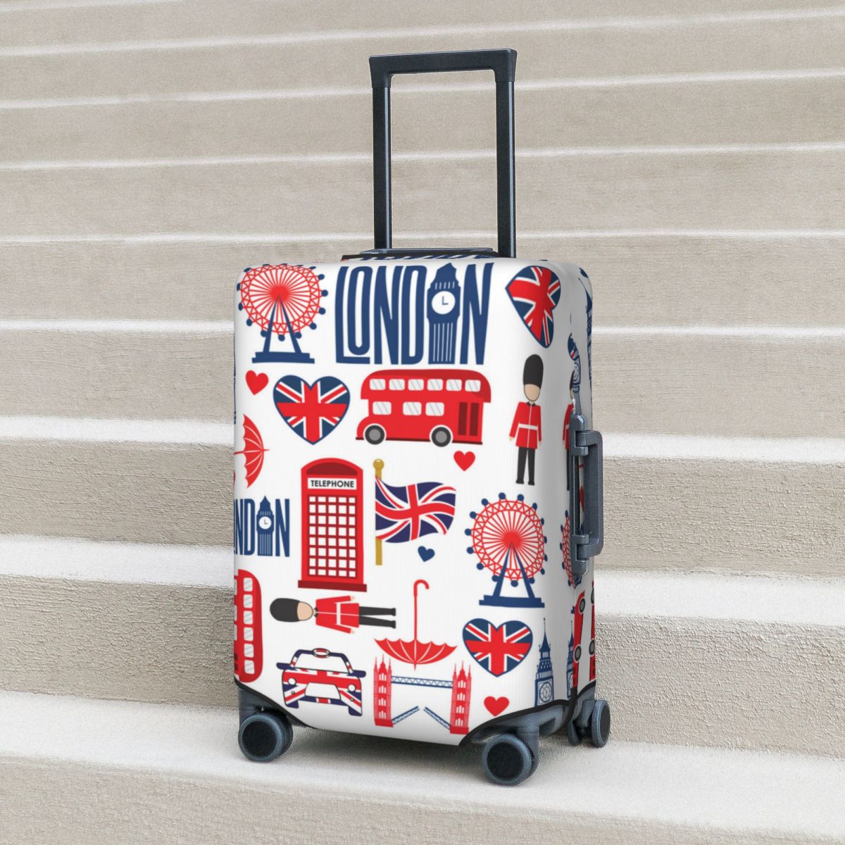 Travel Accessories London - Ilustracja w stylu brytyjskim pokrowiec na