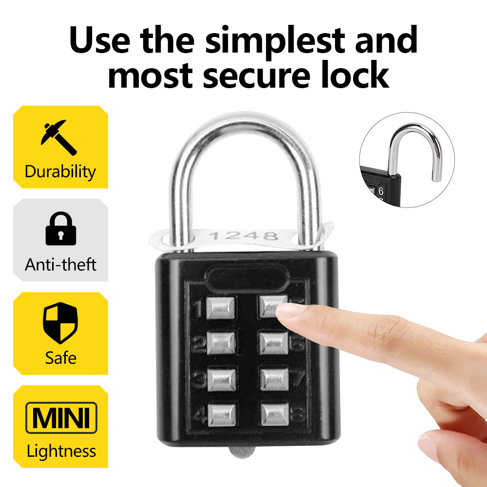 It Travel Accessories - 8-cyfrowy przycisk zewnętrzny Wodoodporna, stała kłódka