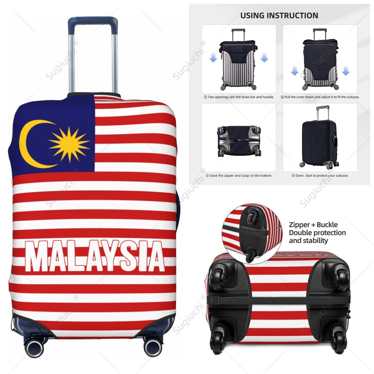 Travel Accessories Malaysia - Pokrowiec na walizkę z flagą Malezji,