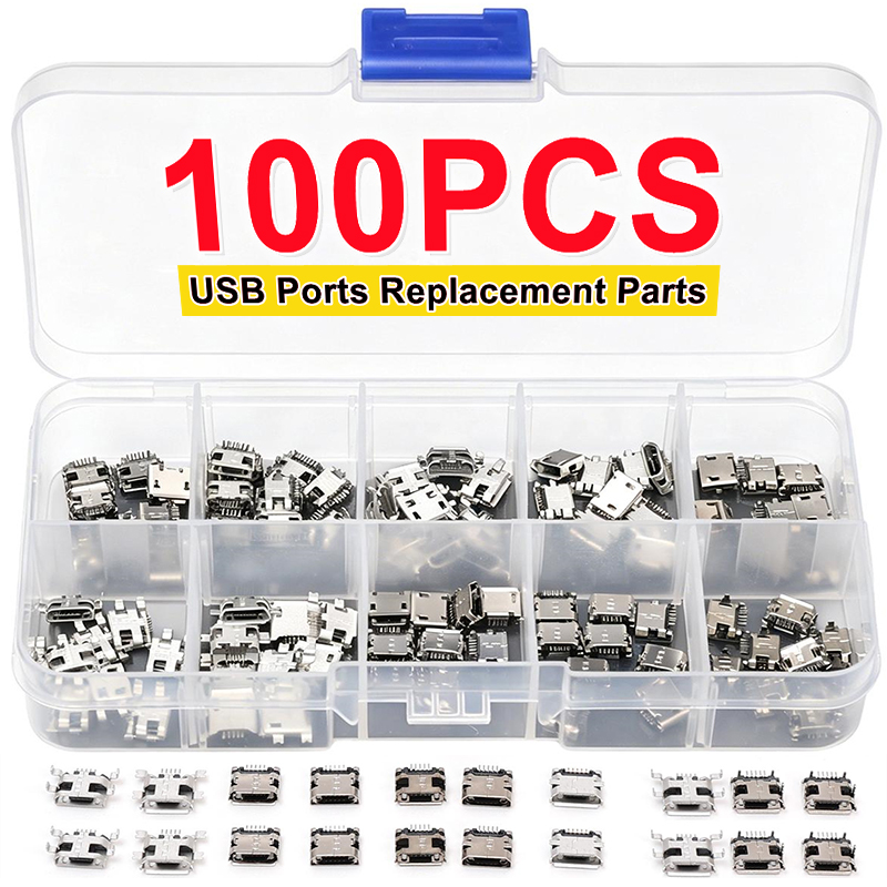 Travel Plug Type C - 100 sztuk/opakowanie 10 rodzajów żeńskich złącz