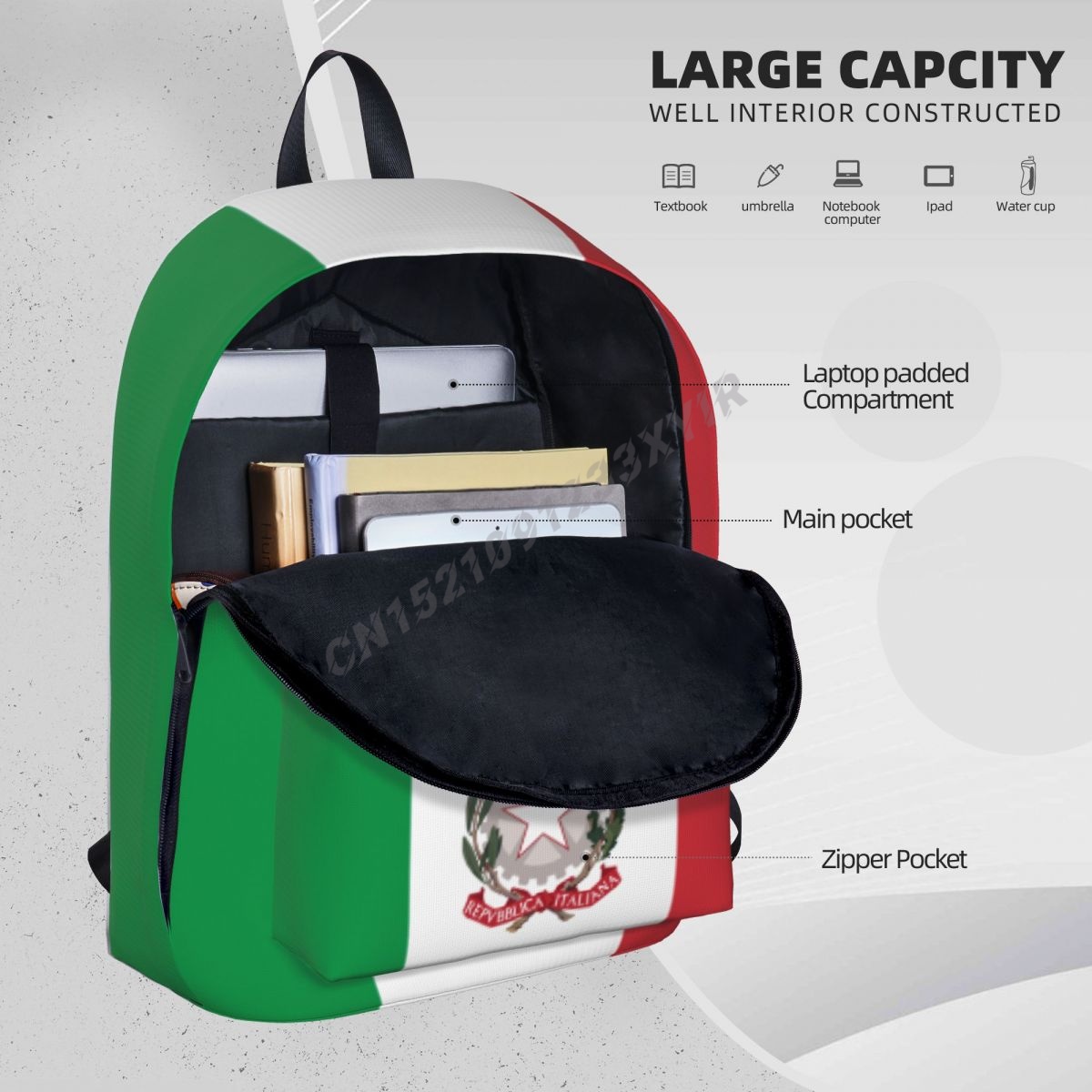 Plecak Unisex Flaga Włoch Włos – Travel Accessories Italy recenzja i cena