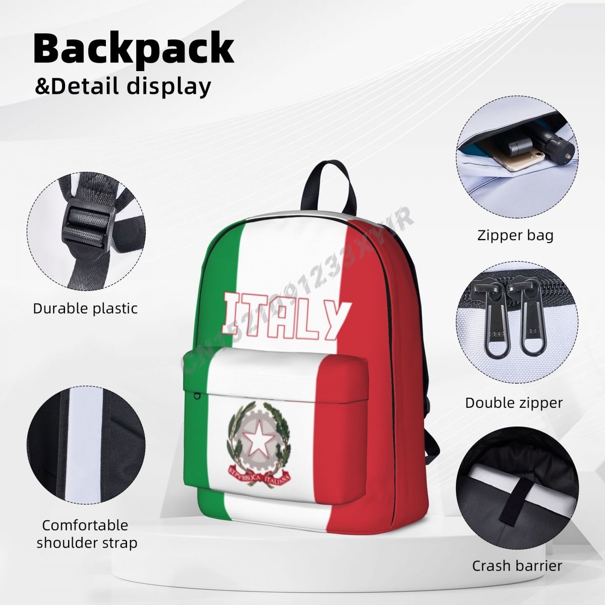 Plecak Unisex Flaga Włoch Włos – Travel Accessories Italy recenzja i cena