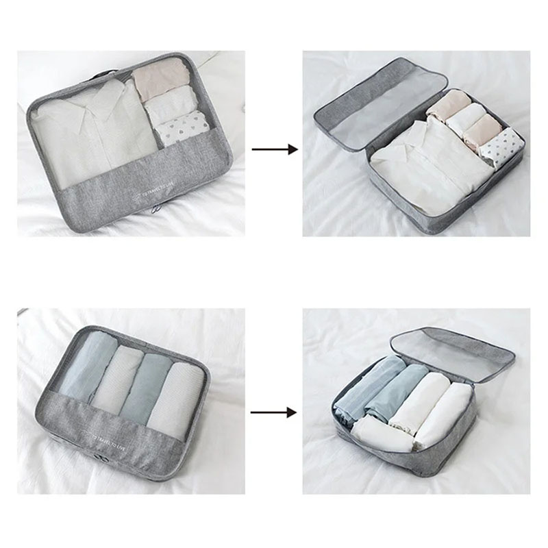 7-częściowy zestaw kostek do p – Travel Accessories Pouch For Women recenzja i cena